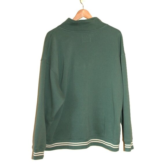ABERCROMBIE & FITCH Essential Vintage Sunday Half-Zip Pullover in Green (Large) - Picture 5 of 9
